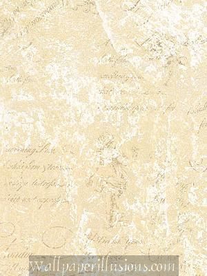 5812296 Script Pearl and Cream Paper Illusion Faux Finish Wallpaper